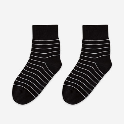Cotton Stripe Sleep Socks(5 Pairs) - Black - EU36-40(US3-7) - image 12