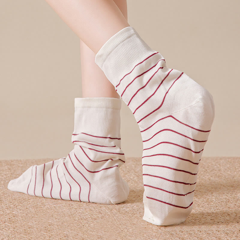 Cotton Stripe Sleep Socks(5 Pairs) - image 2