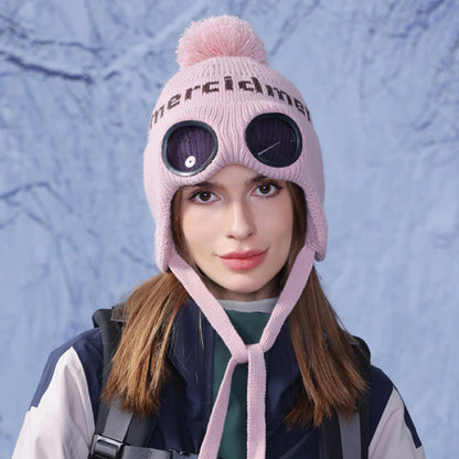 Windproof Warm Beanie With Goggles - image 7