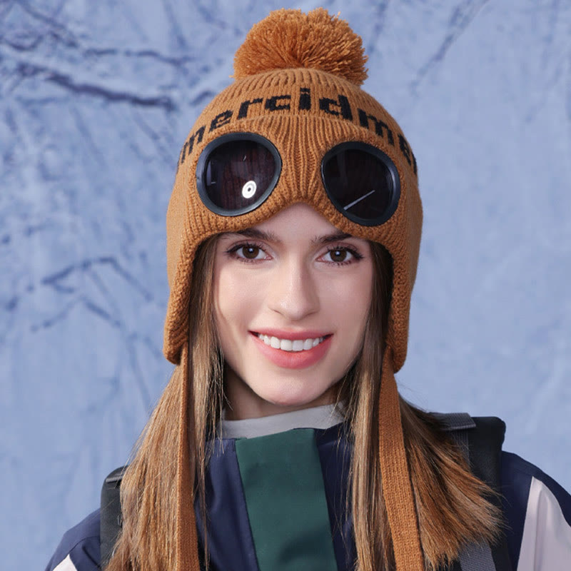 Windproof Warm Beanie With Goggles - image 8