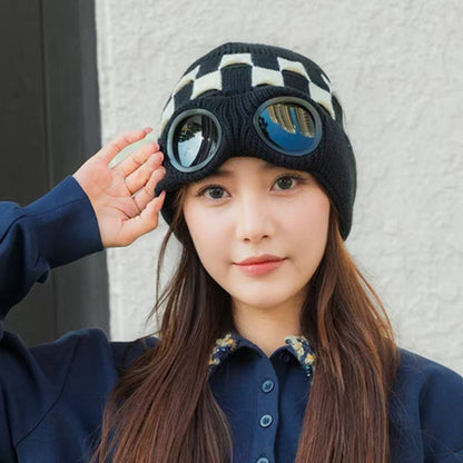 Grid Soft Beanie With Goggles - image 5