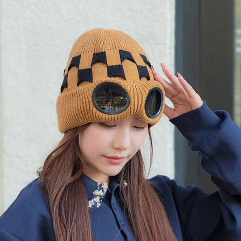 Grid Soft Beanie With Goggles - image 6