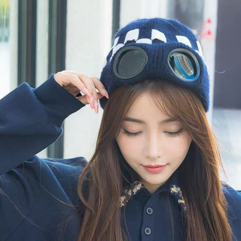 Grid Soft Beanie With Goggles - image 9