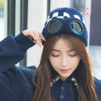 Grid Soft Beanie With Goggles - image 9