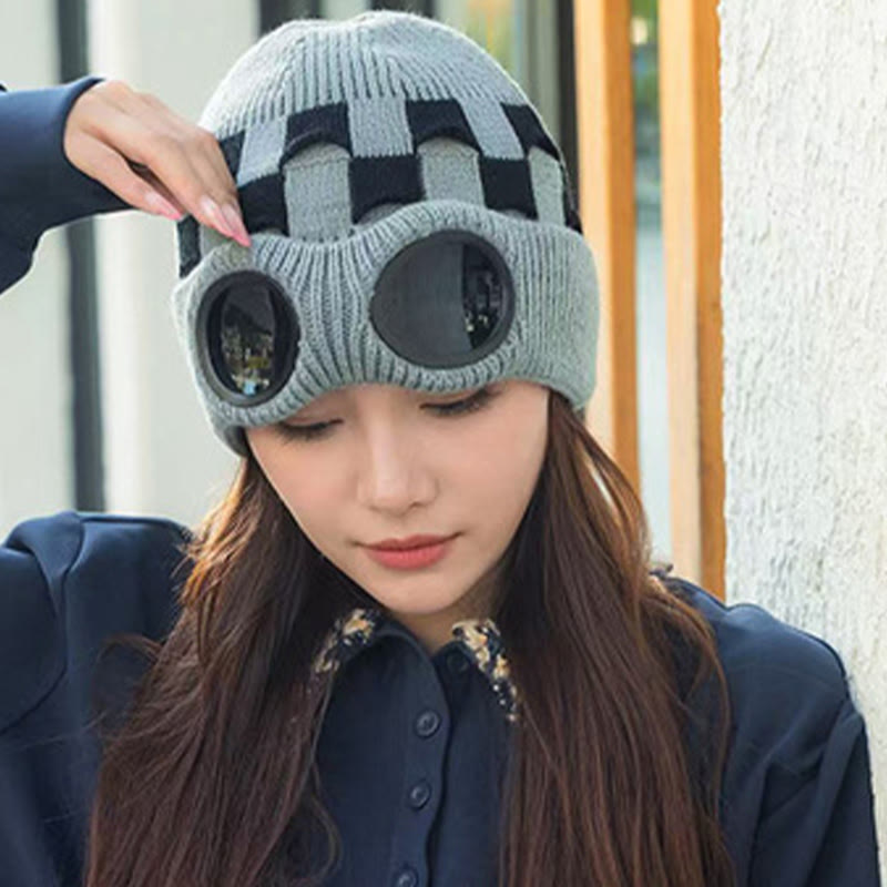 Grid Soft Beanie With Goggles - image 1