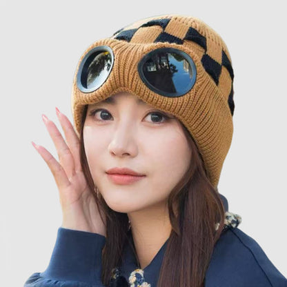 Grid Soft Beanie With Goggles - image 7