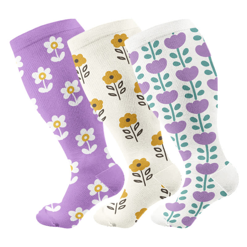 Plus Size Floral Trio Compression Socks - image 8