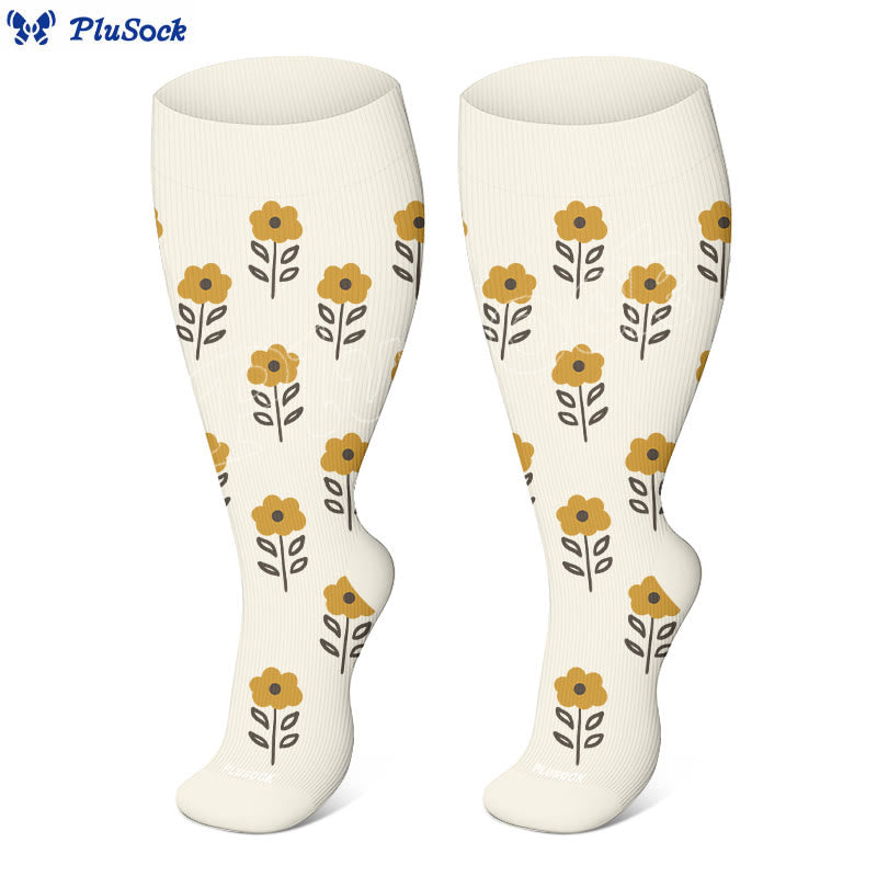 Plus Size Floral Trio Compression Socks - image 9