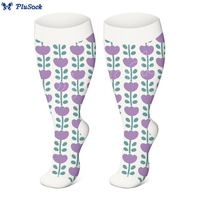 Plus Size Floral Trio Compression Socks - image 10
