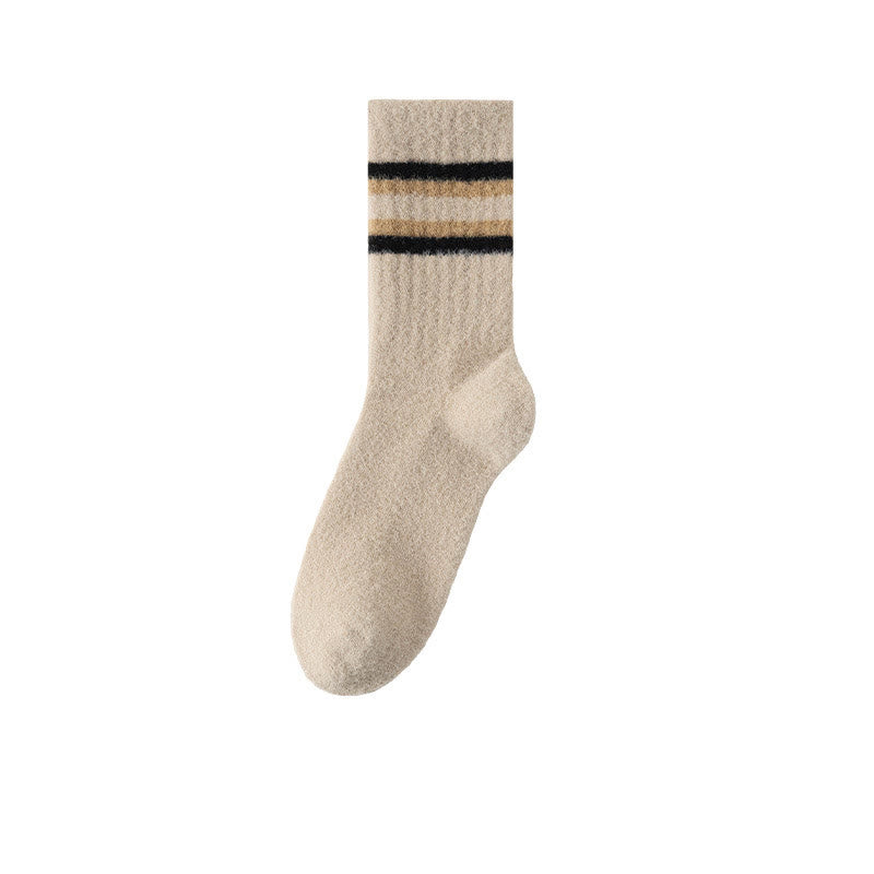 Two Tone Parallel Bars Quarter Socks(3 Pairs) - Khaki - EU39-44(US6-10) - image 13