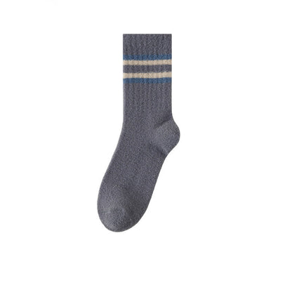 Two Tone Parallel Bars Quarter Socks(3 Pairs) - Dark Grey - EU39-44(US6-10) - image 12