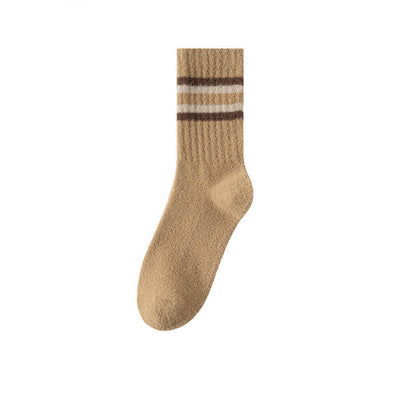 Two Tone Parallel Bars Quarter Socks(3 Pairs) - Camel - EU39-44(US6-10) - image 14