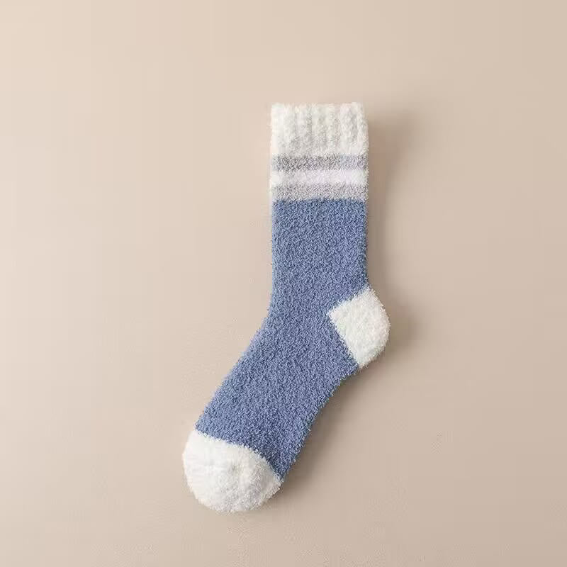Fleece Winter Quarter Socks(7 Pairs) - Blue - EU39-44(US6-10) - image 12