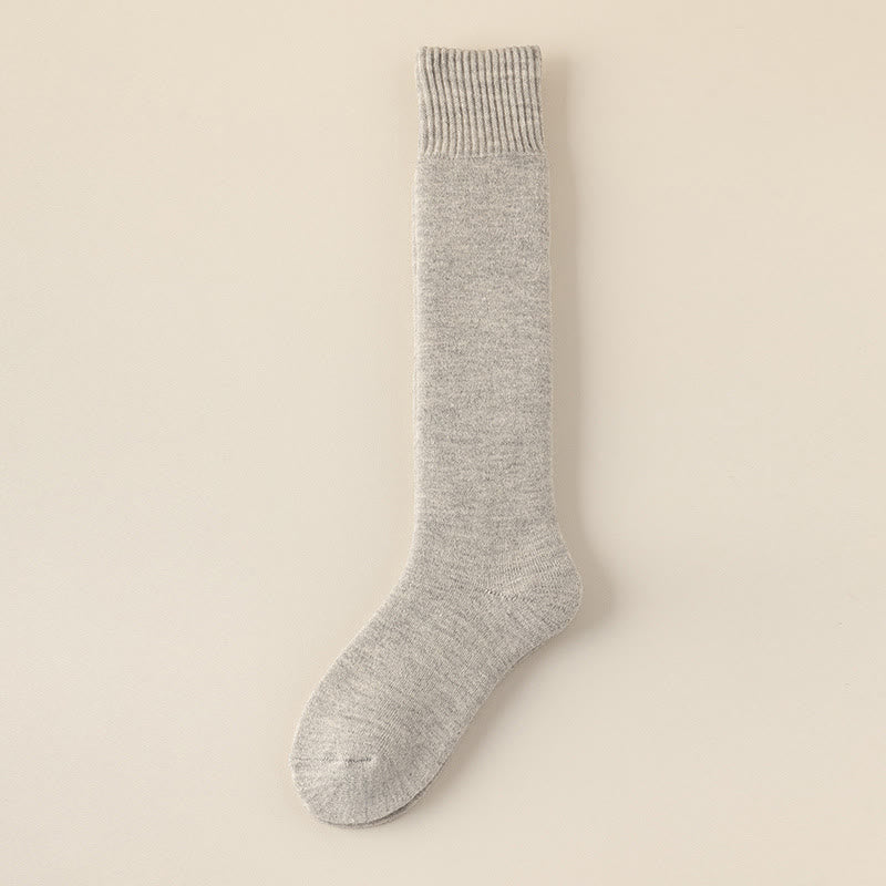 Cashmere Warm Knee High Socks - Grey - EU39-44(US6-10) - image 17