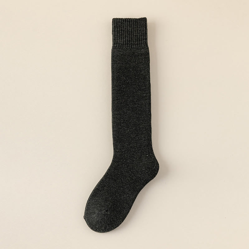 Cashmere Warm Knee High Socks - Dark Grey - EU39-44(US6-10) - image 18