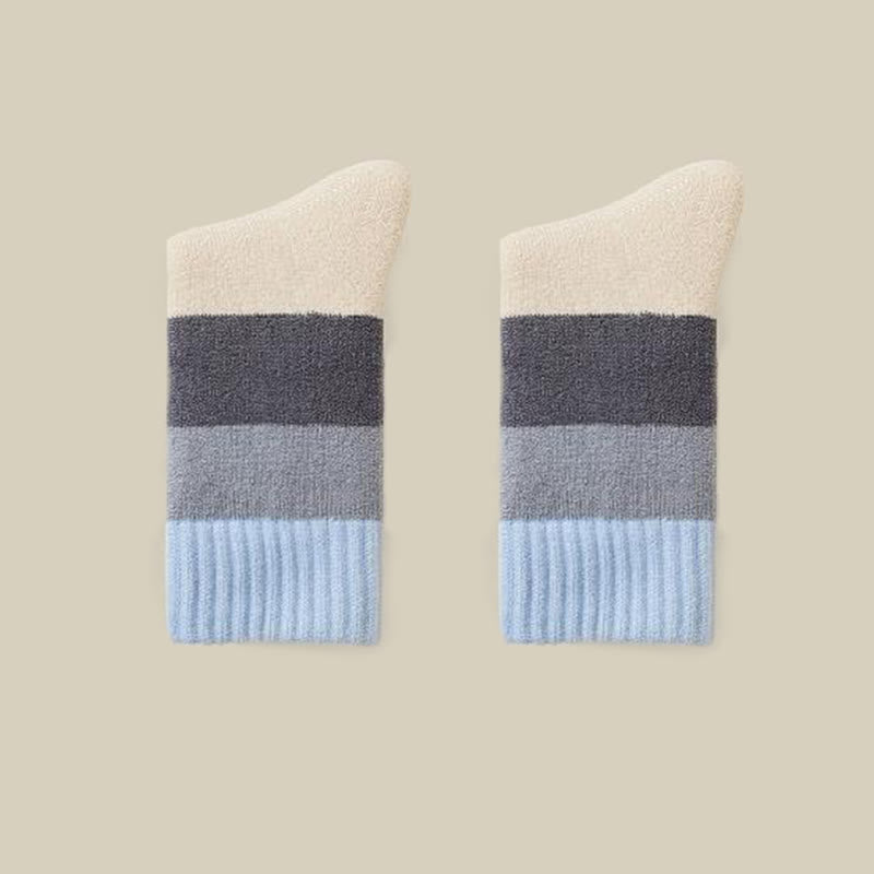Extra Thick Cashmere Quarter Socks(4 Pairs) - Blue - EU36-40(US3-7) - image 12