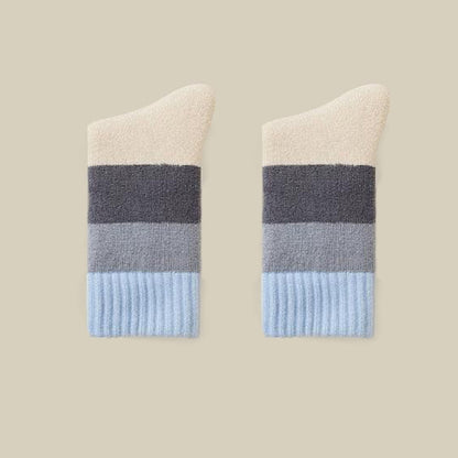 Extra Thick Cashmere Quarter Socks(4 Pairs) - Blue - EU36-40(US3-7) - image 12