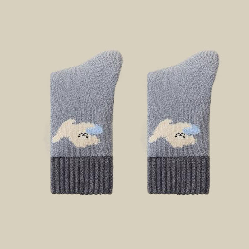 Extra Thick Cashmere Quarter Socks(4 Pairs) - Dog - EU36-40(US3-7) - image 11