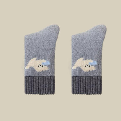 Extra Thick Cashmere Quarter Socks(4 Pairs) - Dog - EU36-40(US3-7) - image 11