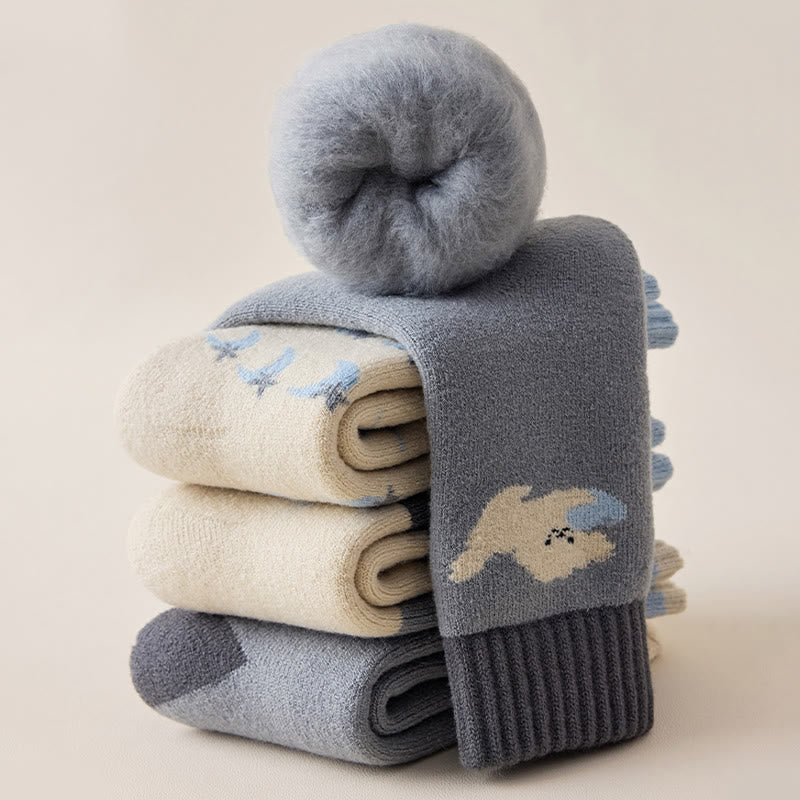 Extra Thick Cashmere Quarter Socks(4 Pairs) - Multicolor - EU36-40(US3-7) - image 8