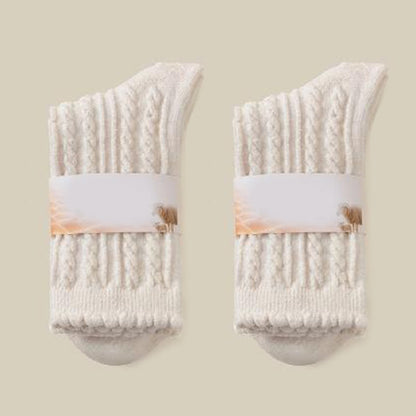 Plush Soft Quarter Socks(3 Pairs) - Beige - EU36-40(US3-7) - image 14