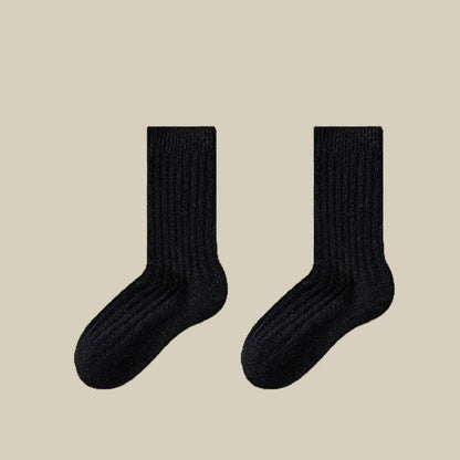 Cozy Sheep Wool Quarter Socks(3 Pairs) - Black - EU39-44(US6-10) - image 11