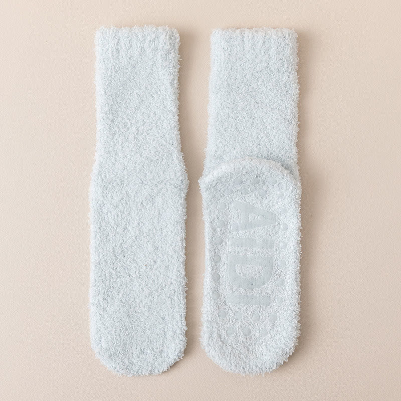 Anti Slip Sole Sleep Socks(4 Pairs) - Light Blue - EU36-40(US3-7) - image 24