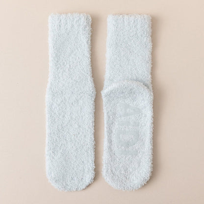 Anti Slip Sole Sleep Socks(4 Pairs) - Light Blue - EU36-40(US3-7) - image 24