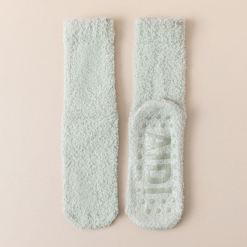 Anti Slip Sole Sleep Socks(4 Pairs) - Light Green - EU36-40(US3-7) - image 23