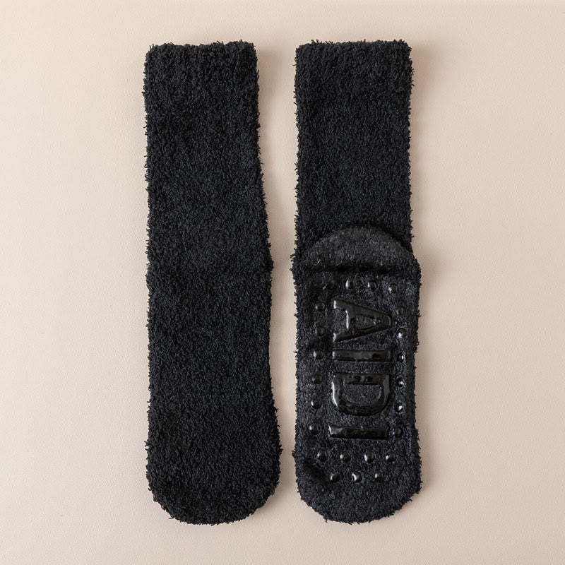 Anti Slip Sole Sleep Socks(4 Pairs) - Black - EU36-40(US3-7) - image 13