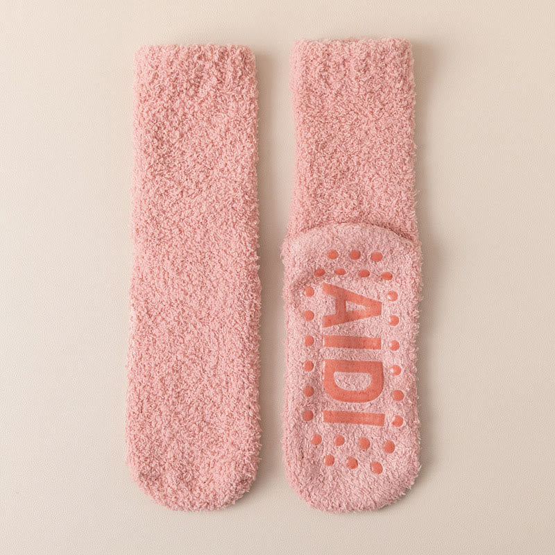 Anti Slip Sole Sleep Socks(4 Pairs) - Pink - EU36-40(US3-7) - image 21