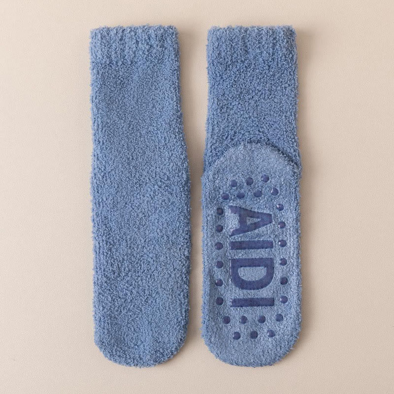 Anti Slip Sole Sleep Socks(4 Pairs) - Blue - EU36-40(US3-7) - image 19