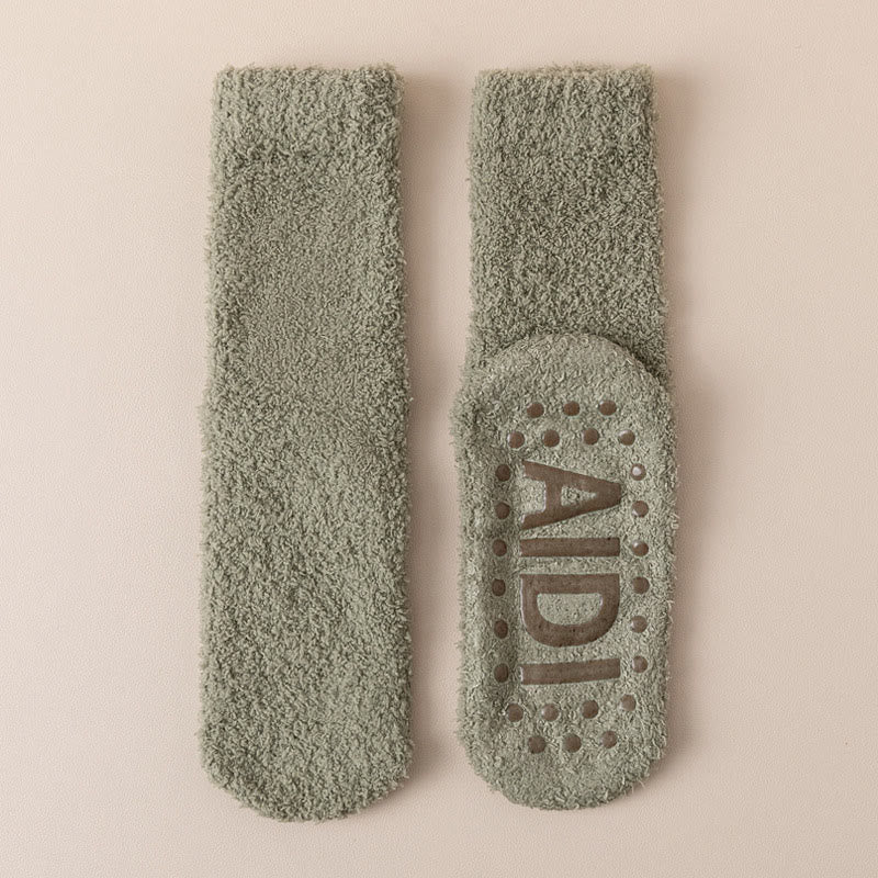Anti Slip Sole Sleep Socks(4 Pairs) - Green - EU36-40(US3-7) - image 17