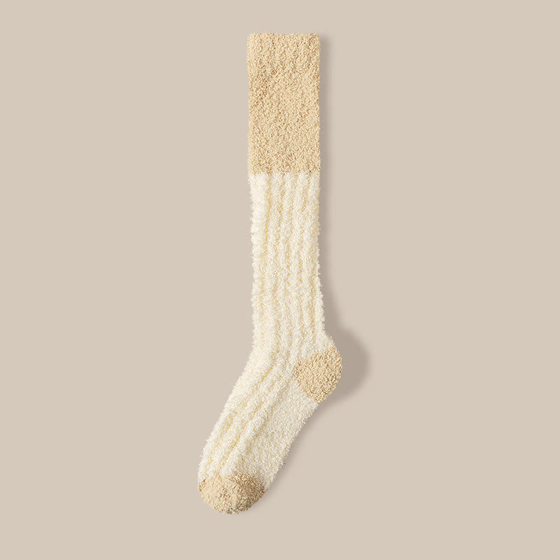 Plush Fleece Knee High Sleep Socks(4 Pairs) - Yellow - EU36-40(US3-7) - image 18