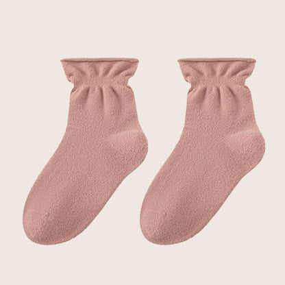 Double Sided Fleece Sleep Socks(3 Pairs) - Pink - EU36-40(US3-7) - image 16