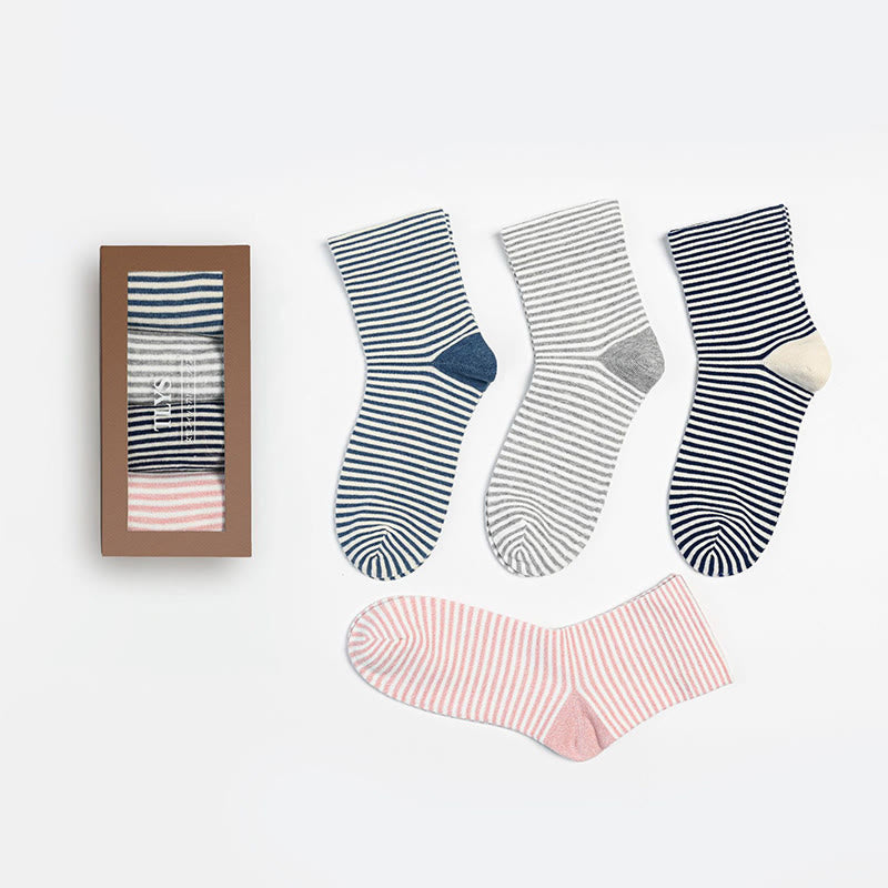 Wide Stripe Sleep Socks(4 Pairs) - image 7