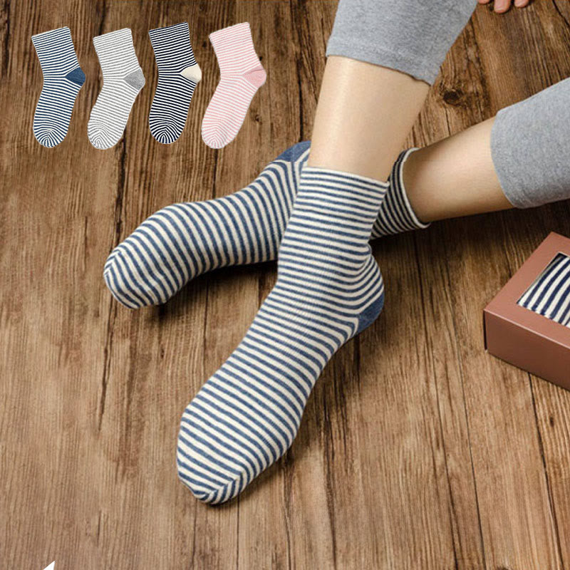 Wide Stripe Sleep Socks(4 Pairs) - image 0