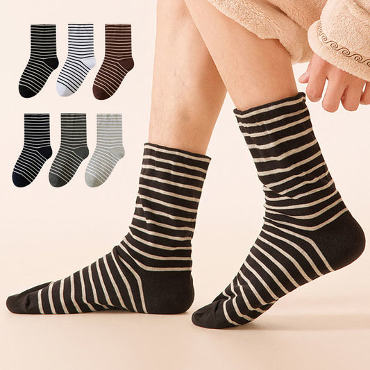 Stripe Pure Cotton Sleep Socks(3 Pairs) - image 0