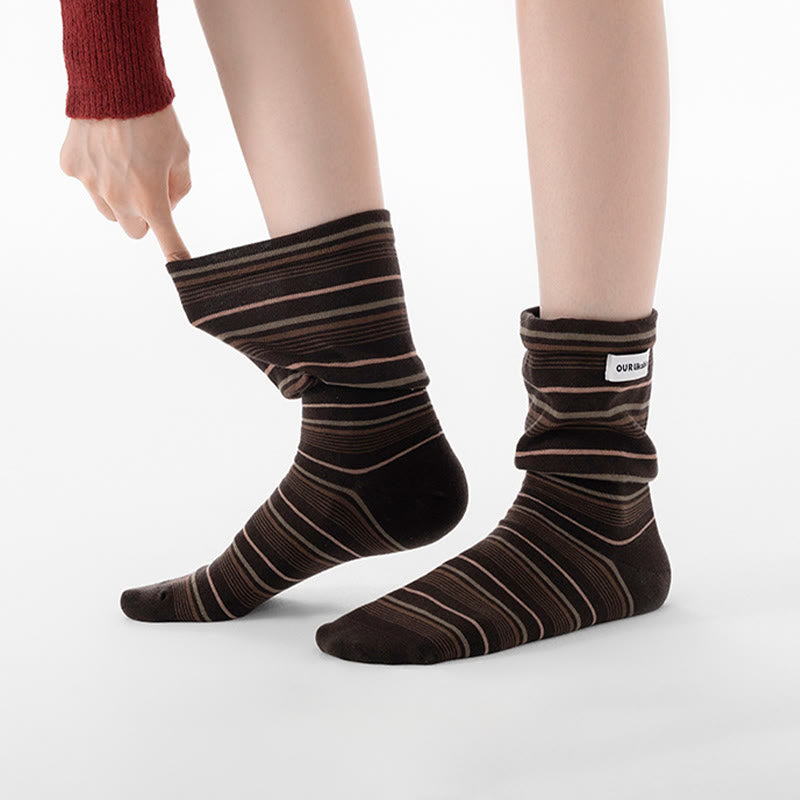 Stylish Contrast Sleep Socks(5 Pairs) - image 1