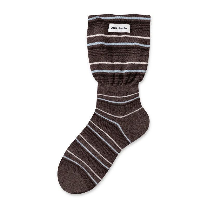 Stylish Contrast Sleep Socks(5 Pairs) - Coffee - EU36-40(US3-7) - image 14
