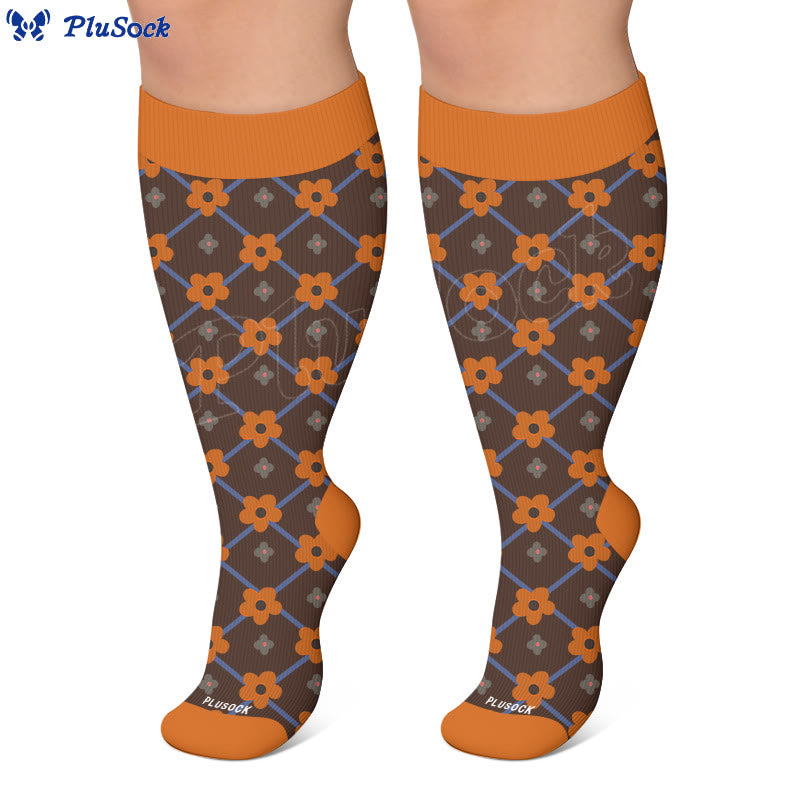 Plus Size Warm Floral Compression Socks(3 Pairs) - image 4