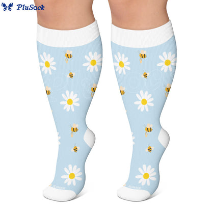 Plus Size Sunflower Compression Socks(3 Pairs) - image 2