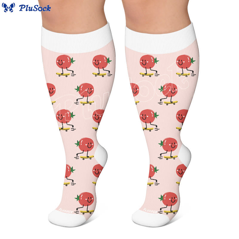 Plus Size Cute Veggie Fun Compression Socks(3 Pairs) - image 4