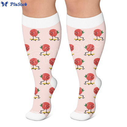 Plus Size Cute Veggie Fun Compression Socks(3 Pairs) - image 4