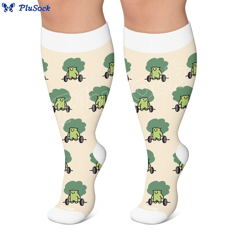 Plus Size Cute Veggie Fun Compression Socks(3 Pairs) - image 3