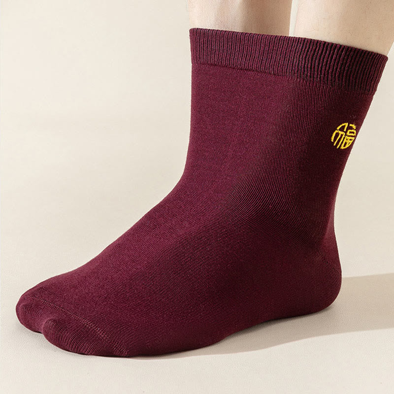 Wine Lucky Quarter Socks(6 Pairs) - image 1