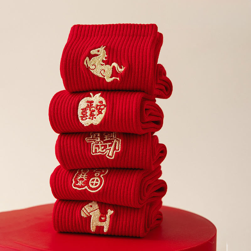 Lucky Horse Quarter Socks(5 Pairs) - image 10