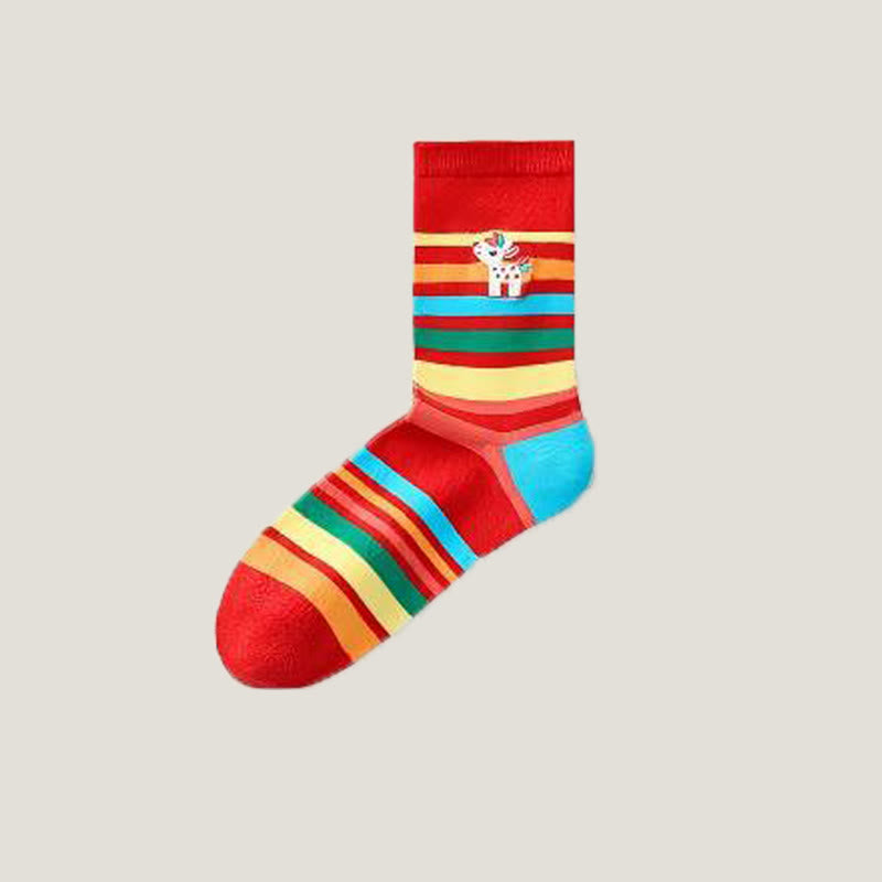 Rainbow Horse Quarter Socks(6 Pairs) - image 15