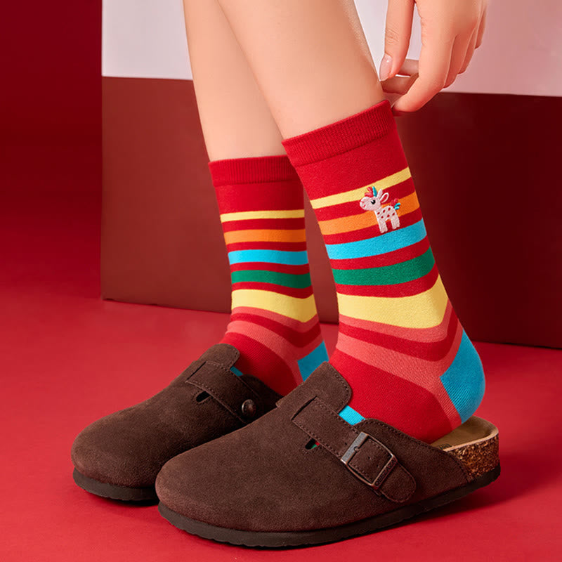 Rainbow Horse Quarter Socks(6 Pairs) - image 7