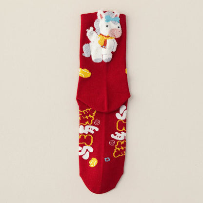 New Year Best Wishes Quarter Socks(5 Pairs) - image 19